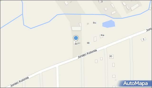 Joniec-Kolonia, Joniec-Kolonia, 8A, mapa Joniec-Kolonia