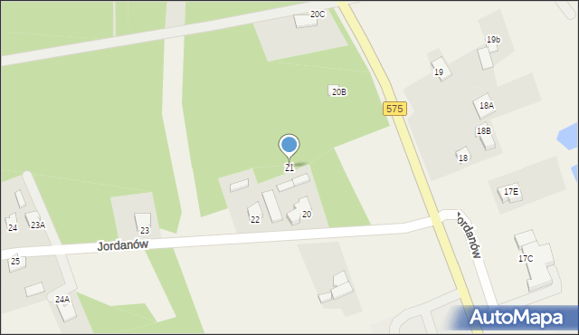 Jordanów, Jordanów, 21, mapa Jordanów