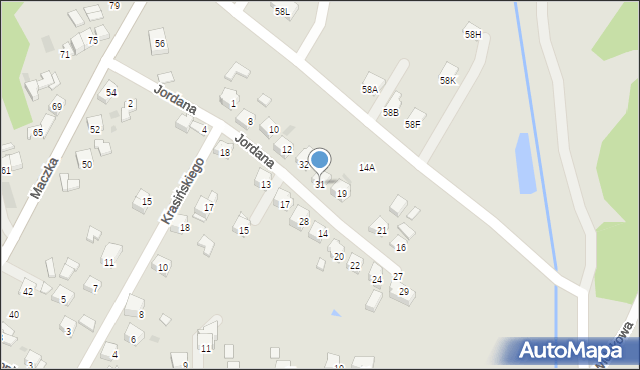 Jordanów, Jordana Spytka, 31, mapa Jordanów