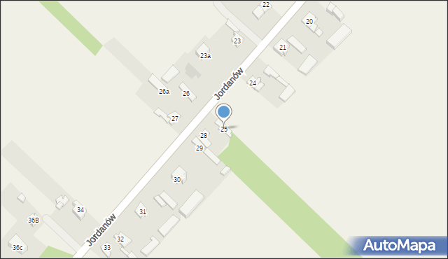 Jordanów, Jordanów, 25, mapa Jordanów