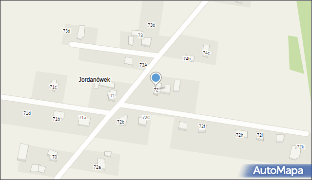 Jordanów, Jordanów, 72, mapa Jordanów