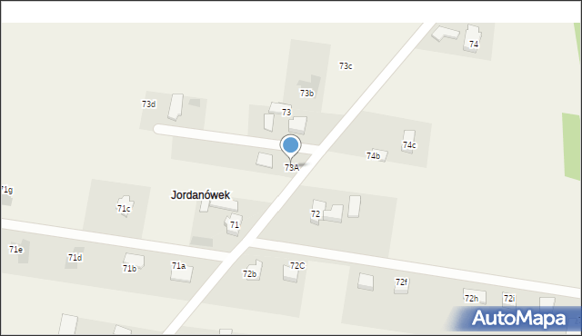 Jordanów, Jordanów, 73A, mapa Jordanów