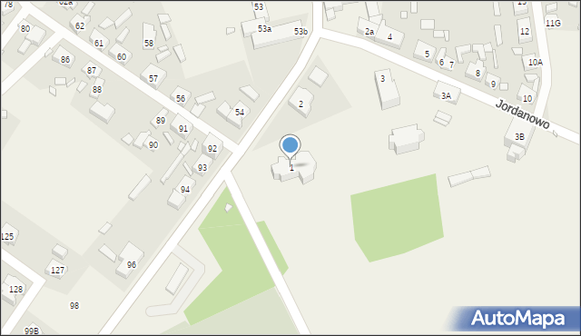 Jordanowo, Jordanowo, 1, mapa Jordanowo