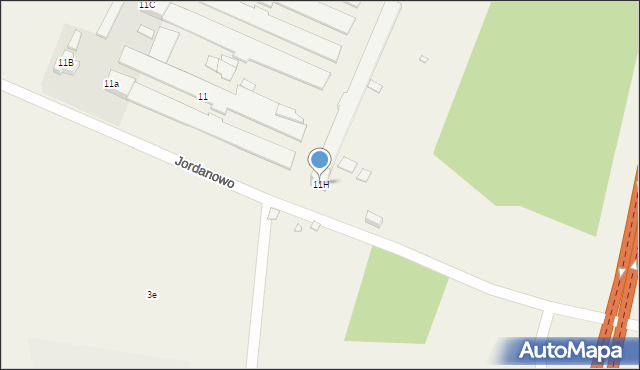Jordanowo, Jordanowo, 11H, mapa Jordanowo