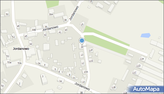 Jordanowo, Jordanowo, 14, mapa Jordanowo