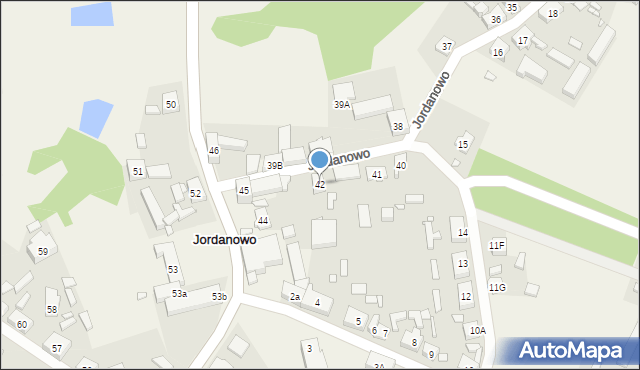Jordanowo, Jordanowo, 42, mapa Jordanowo