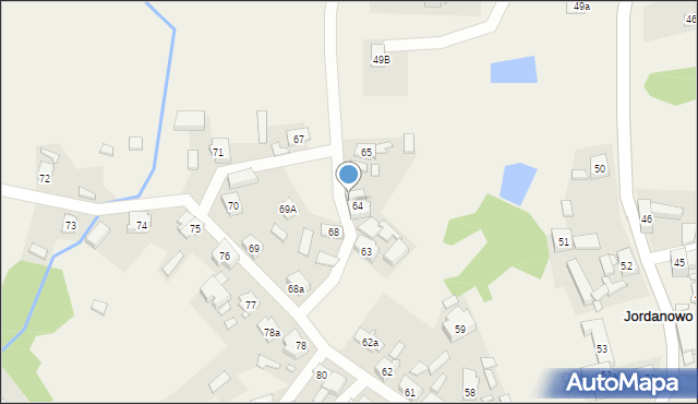 Jordanowo, Jordanowo, 64a, mapa Jordanowo