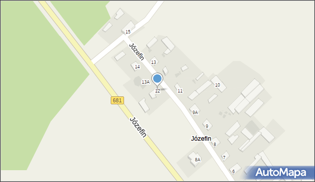 Józefin, Józefin, 12, mapa Józefin