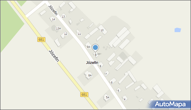 Józefin, Józefin, 9, mapa Józefin