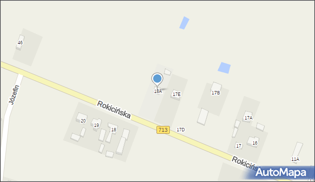 Józefin, Józefin, 18A, mapa Józefin