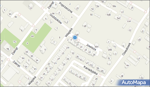 Józefosław, Jowisza, 8, mapa Józefosław