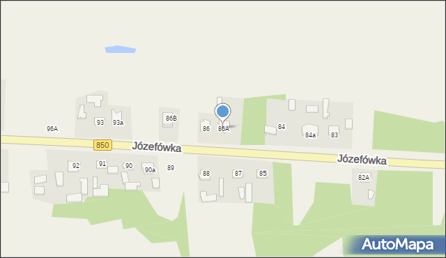 Józefówka, Józefówka, 86A, mapa Józefówka