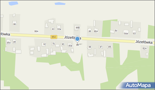 Józefówka, Józefówka, 89, mapa Józefówka
