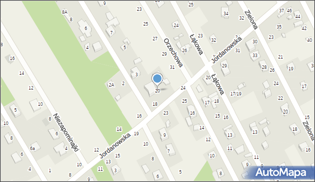 Justynów, Jordanowska, 20, mapa Justynów