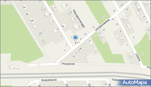 Justynów, Jordanowska, 6, mapa Justynów