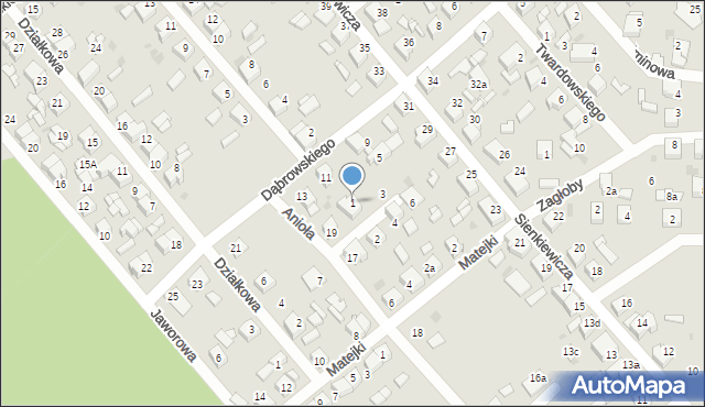 Kalety, Jodłowa, 1, mapa Kalety