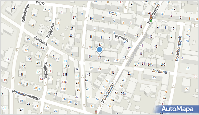 Katowice, Jordana Henryka, 12, mapa Katowic