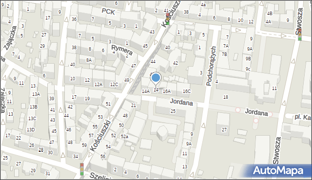 Katowice, Jordana Henryka, 14, mapa Katowic