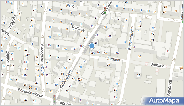 Katowice, Jordana Henryka, 14A, mapa Katowic