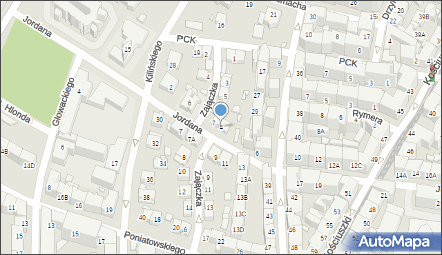 Katowice, Jordana Henryka, 4, mapa Katowic
