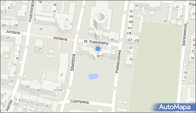 Katowice, Jordana Henryka, 39, mapa Katowic