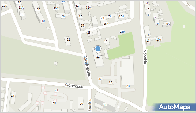 Katowice, Józefowska, 21, mapa Katowic