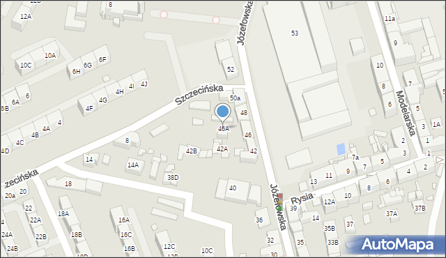 Katowice, Józefowska, 46A, mapa Katowic