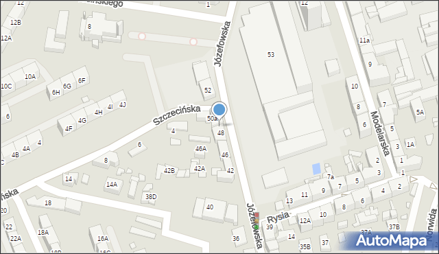 Katowice, Józefowska, 50, mapa Katowic