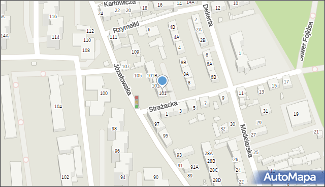 Katowice, Józefowska, 101, mapa Katowic