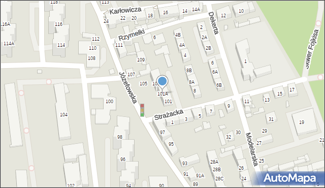 Katowice, Józefowska, 101A, mapa Katowic