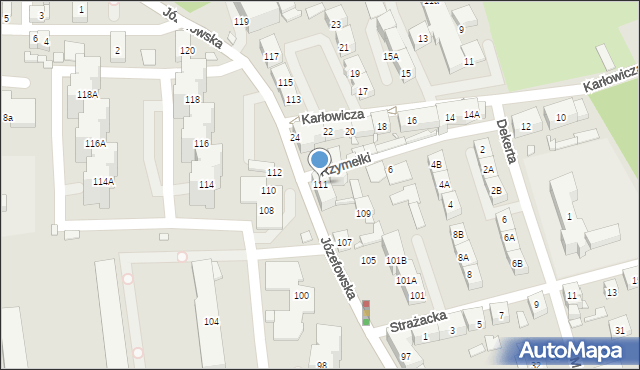 Katowice, Józefowska, 111, mapa Katowic