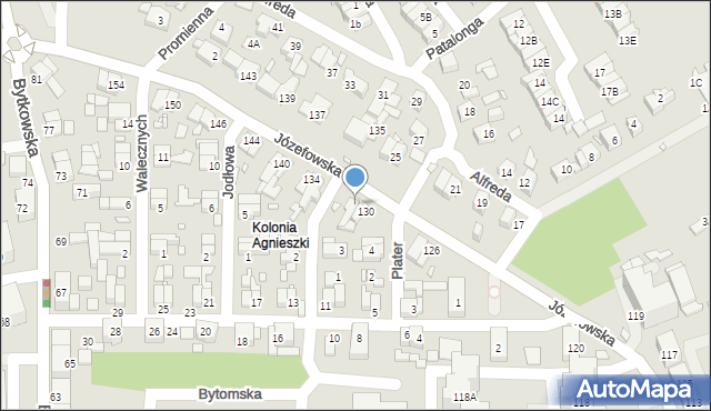 Katowice, Józefowska, 132, mapa Katowic
