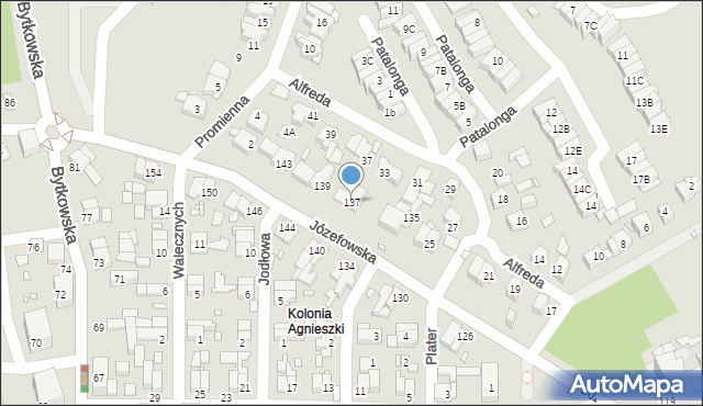 Katowice, Józefowska, 137, mapa Katowic