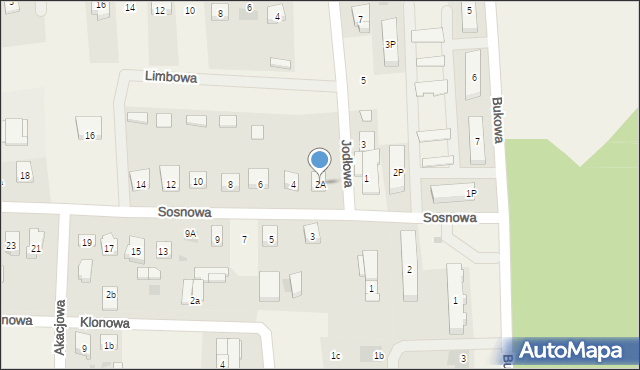 Kazimierz Biskupi, Jodłowa, 2A, mapa Kazimierz Biskupi