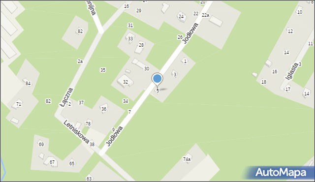 Kębliny, Jodłowa, 5, mapa Kębliny