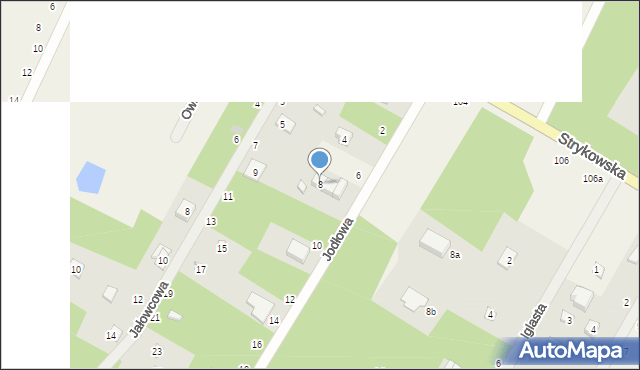 Kębliny, Jodłowa, 8, mapa Kębliny