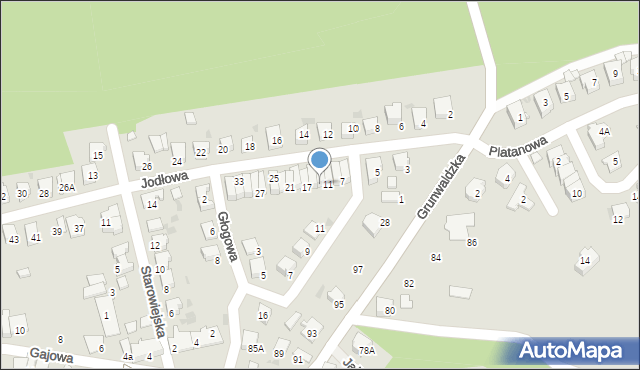 Kędzierzyn-Koźle, Jodłowa, 13, mapa Kędzierzyna-Koźle