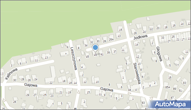 Kędzierzyn-Koźle, Jodłowa, 43, mapa Kędzierzyna-Koźle