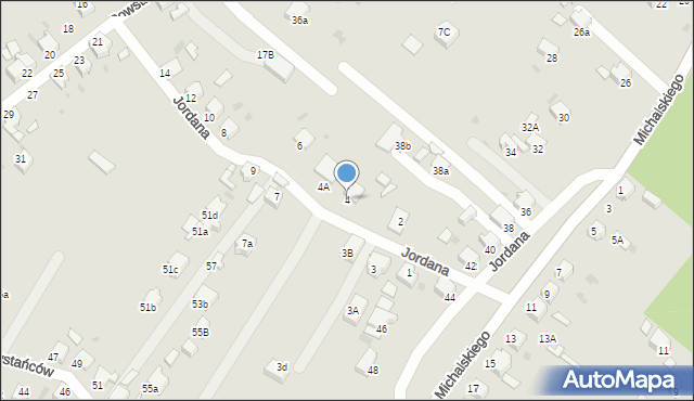 Knurów, Jordana Henryka, dr., 4, mapa Knurów