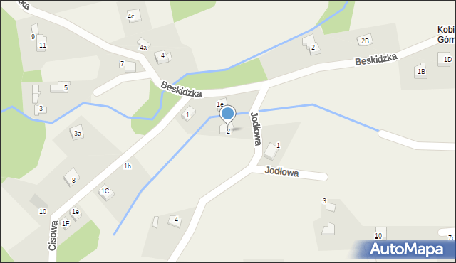 Kobiernice, Jodłowa, 2, mapa Kobiernice