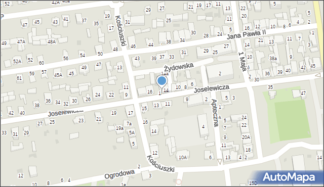 Kock, Joselewicza Berka, płk., 14a, mapa Kock