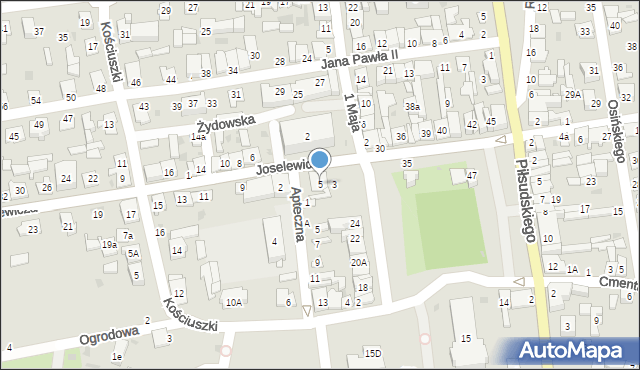 Kock, Joselewicza Berka, płk., 5, mapa Kock