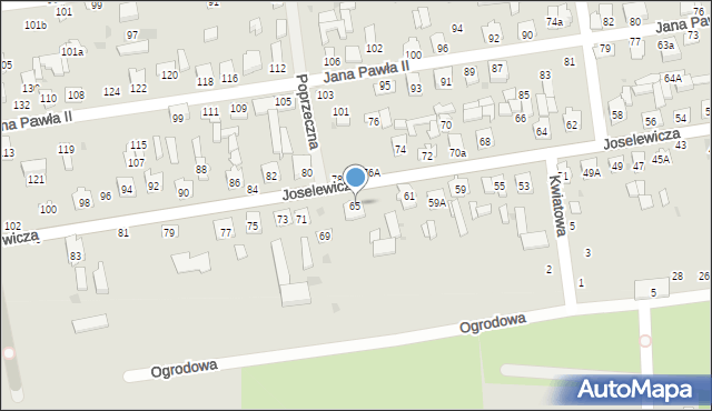 Kock, Joselewicza Berka, płk., 65, mapa Kock