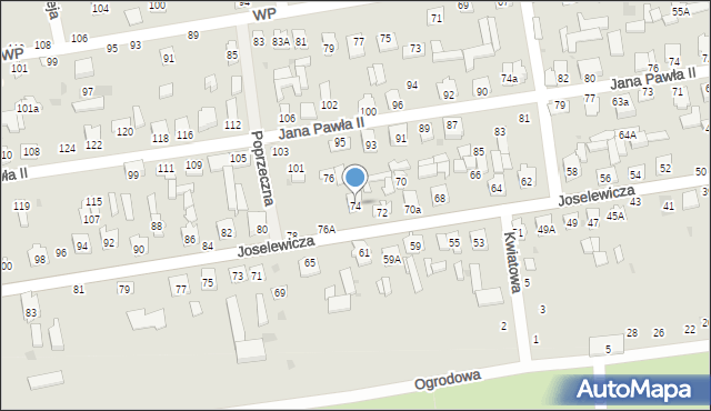 Kock, Joselewicza Berka, płk., 74, mapa Kock