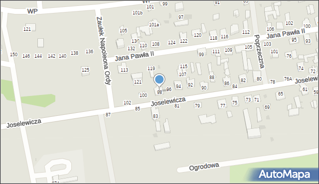 Kock, Joselewicza Berka, płk., 98, mapa Kock