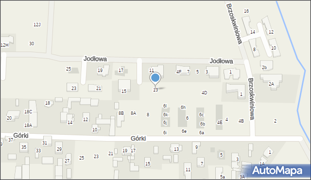 Koczargi Stare, Jodłowa, 13, mapa Koczargi Stare