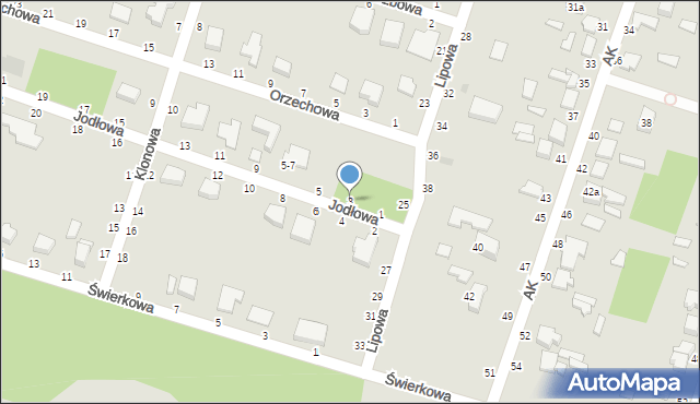 Koluszki, Jodłowa, 3, mapa Koluszki