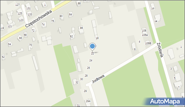 Konopiska, Jodłowa, 22, mapa Konopiska