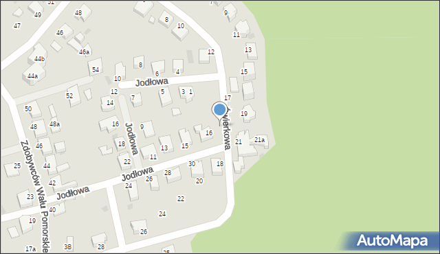 Koszalin, Jodłowa, 17, mapa Koszalina