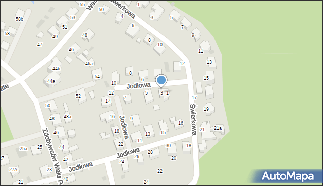 Koszalin, Jodłowa, 3, mapa Koszalina